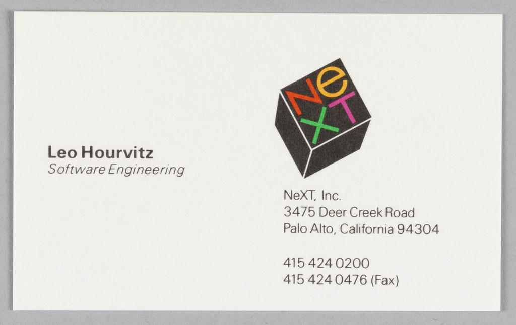 NeXT Business Card, 1986
